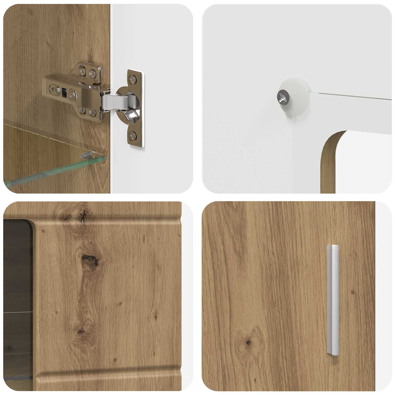 Highboard mit Regal FLORIN Weiß 60 x 35 x 182 cm Holzwerkstoff