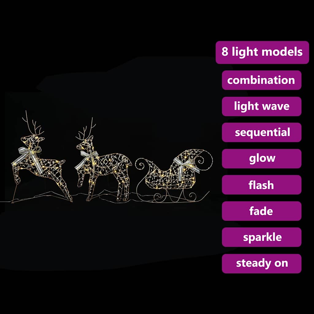 LED Rentiere 5 pcs Gold Stoff