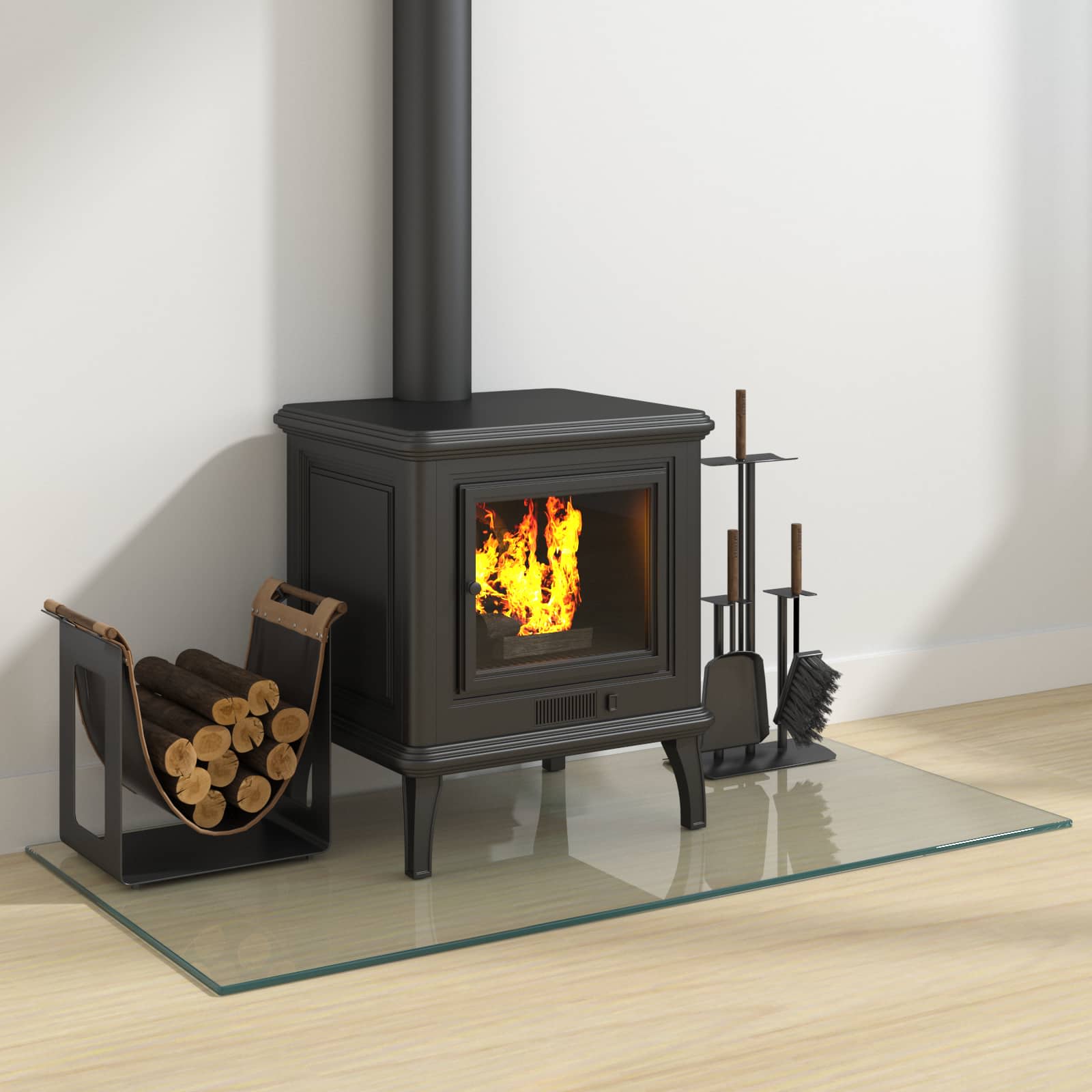 Feuerstelle Glasplatte Transparent 80 x 50 cm Glas
