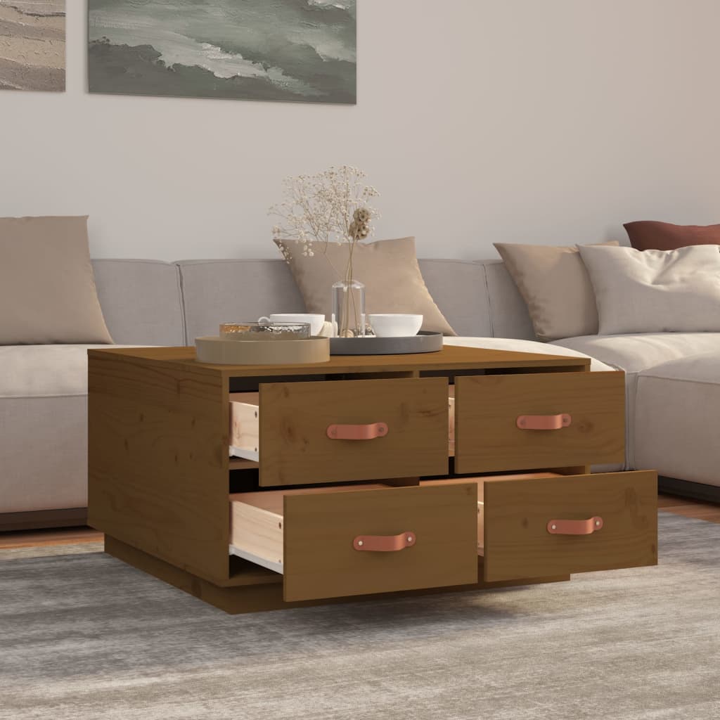 Couchtisch 80x80x45 cm Massivholz Kiefer