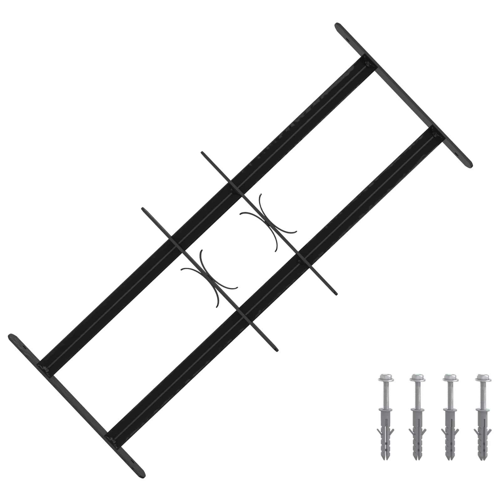 Fenstergitter 76 x 30 cm Pulverbeschichteter Stahl Schwarz