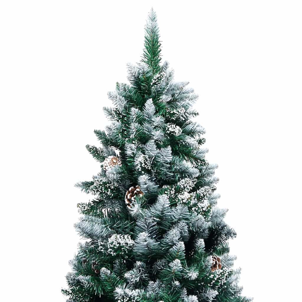 Künstlicher Weihnachtsbaum mit LEDs Kugeln Zapfen 150 cm