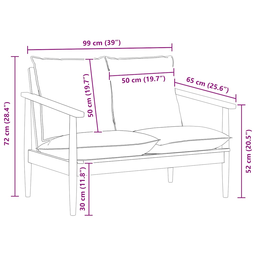 2-Sitzer-Sofa Echtleder Akazienholz Braun