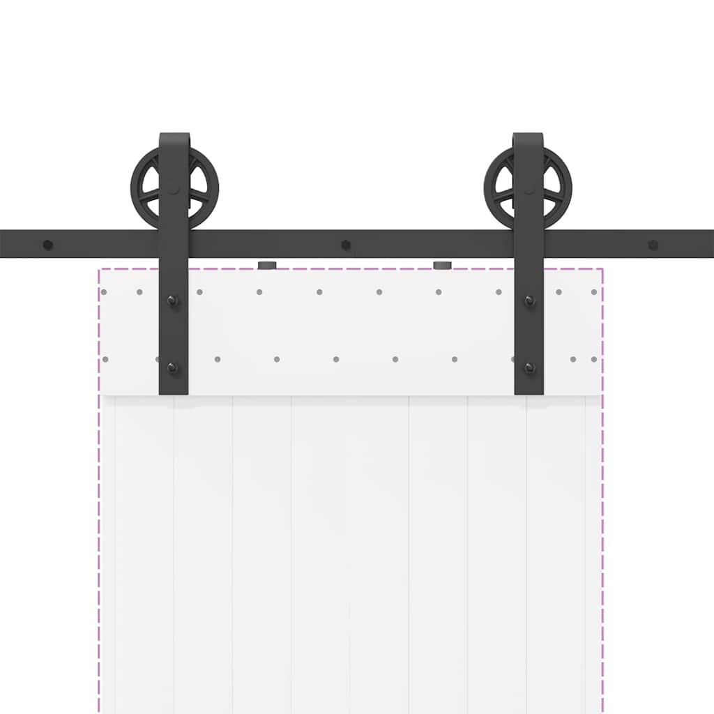 Schiebetürbeschlag-Set 183 cm Stahl Schwarz