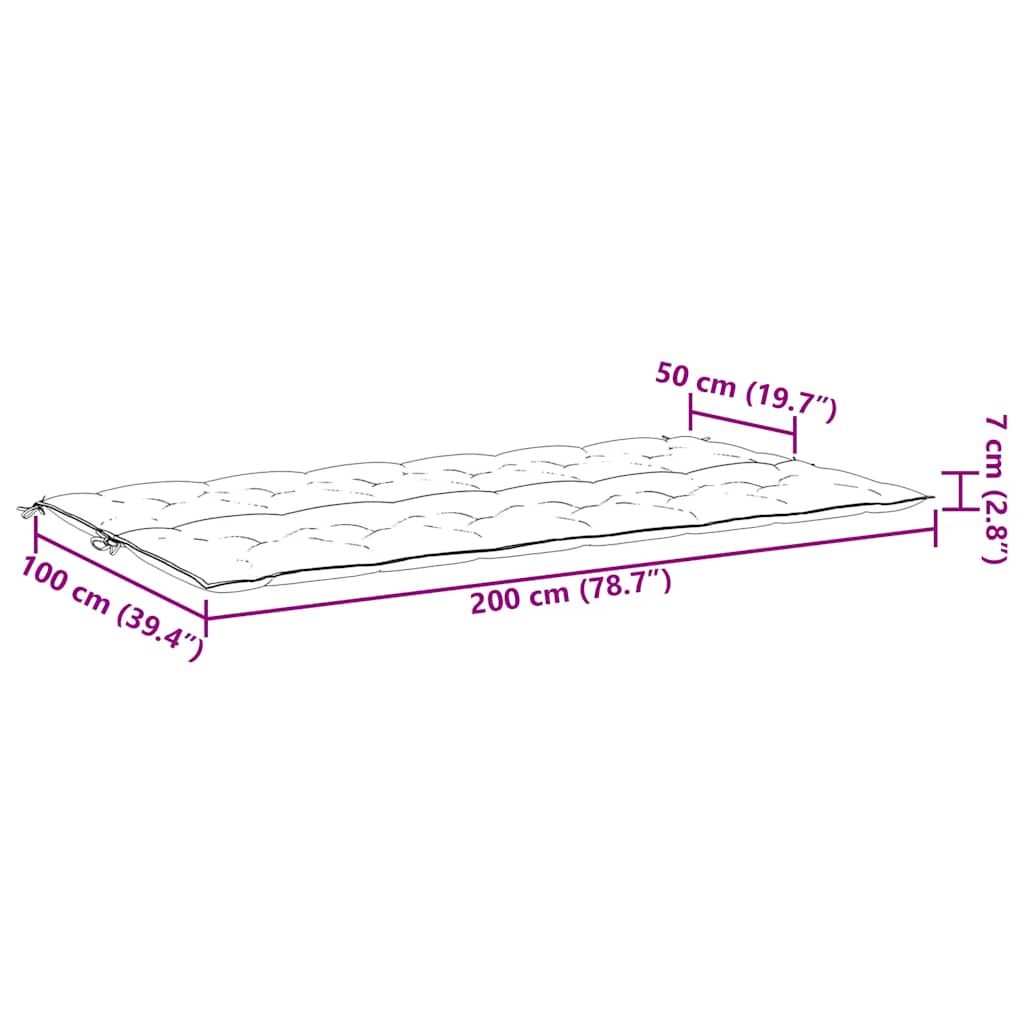 Gartenbank-Auflage Anthrazit 100x(50+50)x7 cm Oxford-Gewebe