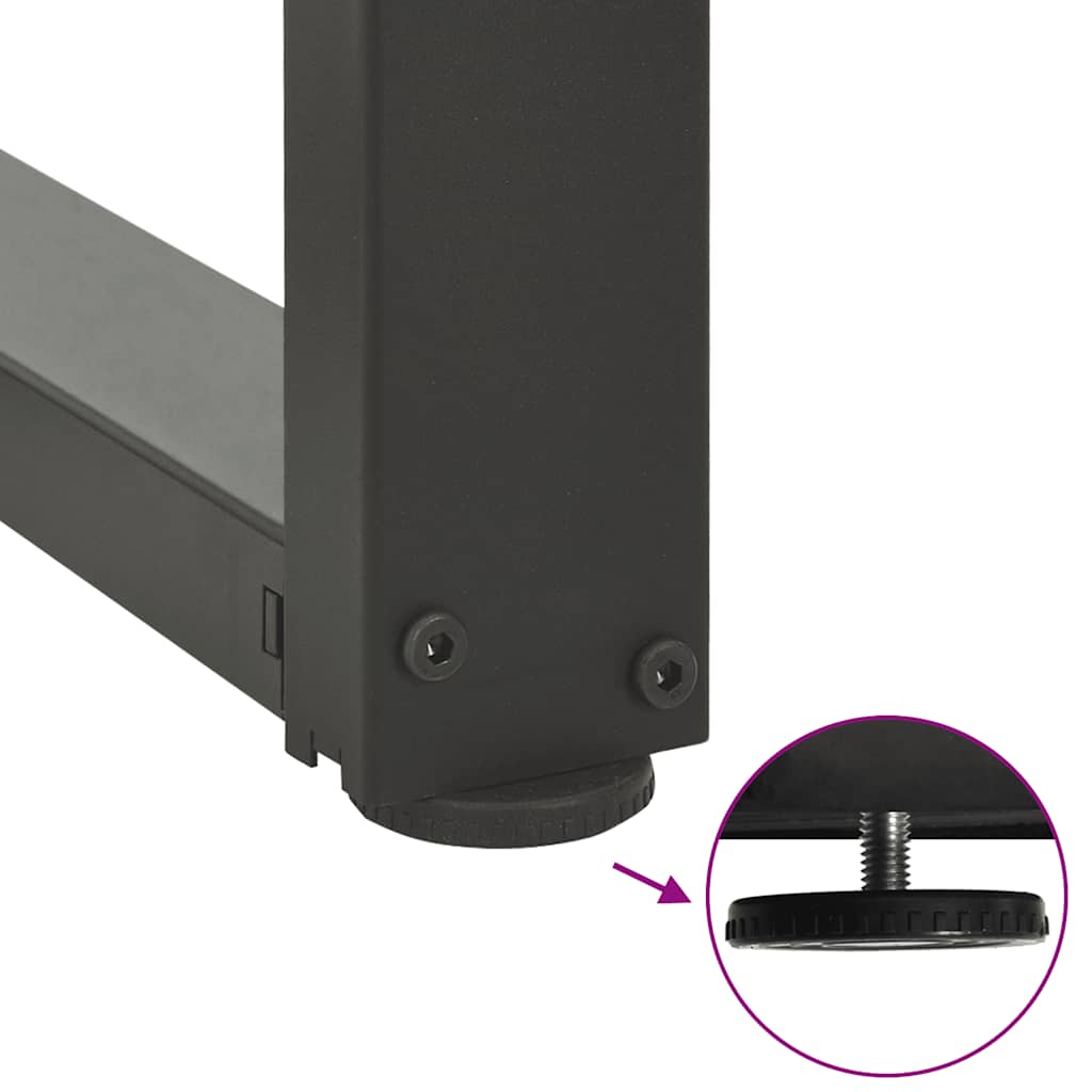Couchtischbeine T-Form 2 Stk. Schwarz 30x25x(30-31) cm Stahl