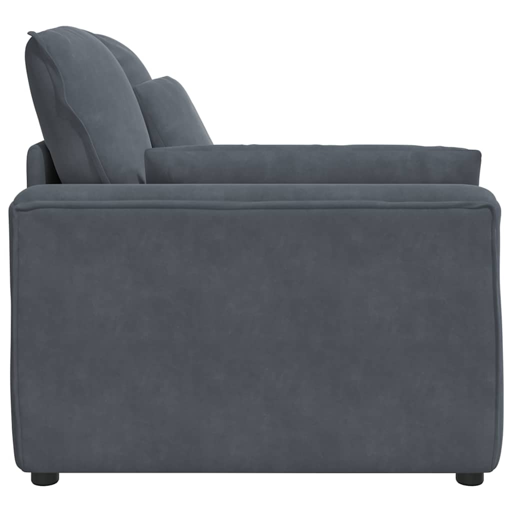 Modulares Sofa Endmodul mit Armlehne Kissen Blau 100 cm