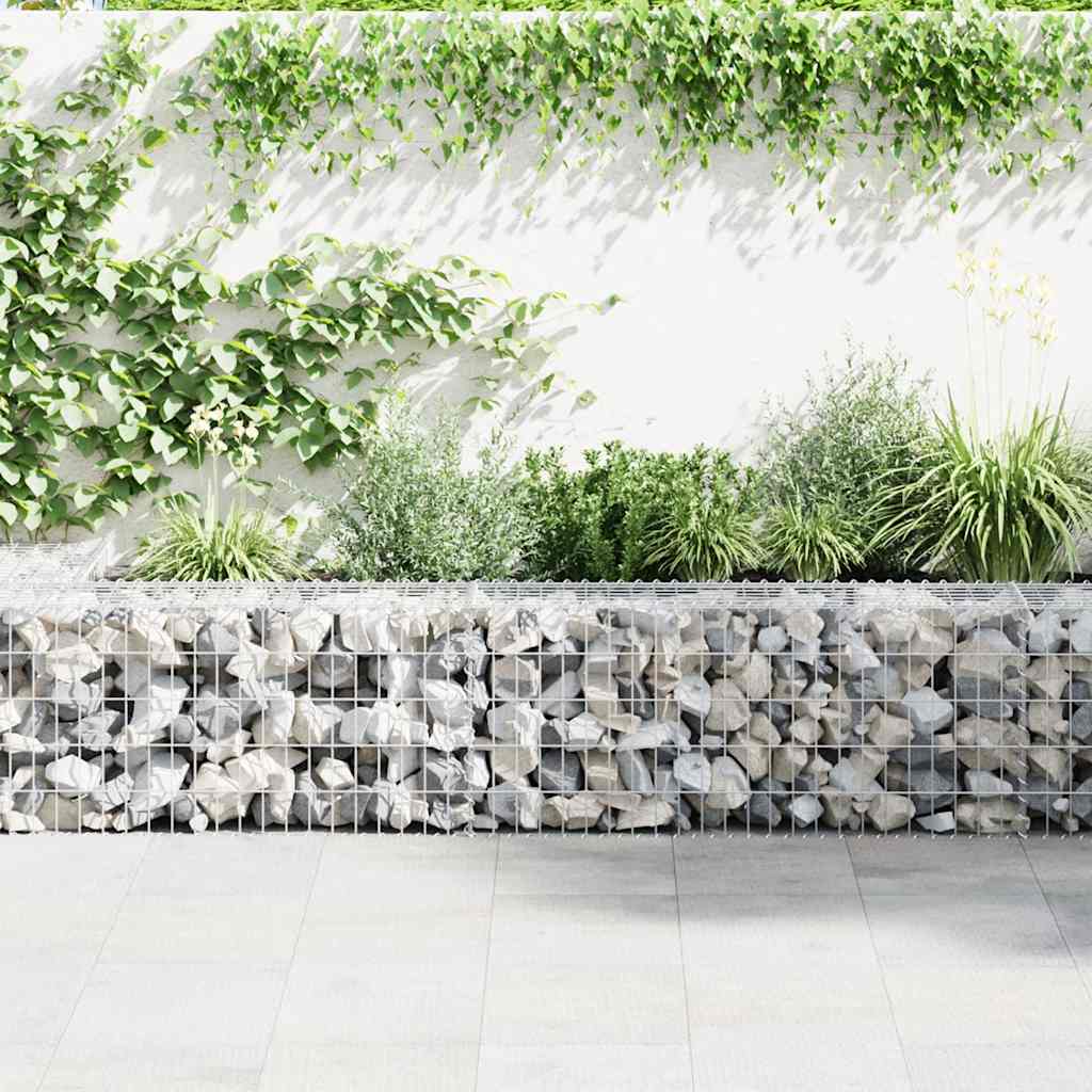 Gabionenwand mit Abdeckung Verzinkter Stahl 60x30x100 cm