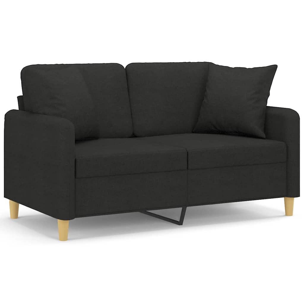 2-Sitzer-Sofa mit Zierkissen Braun 120 cm Stoff