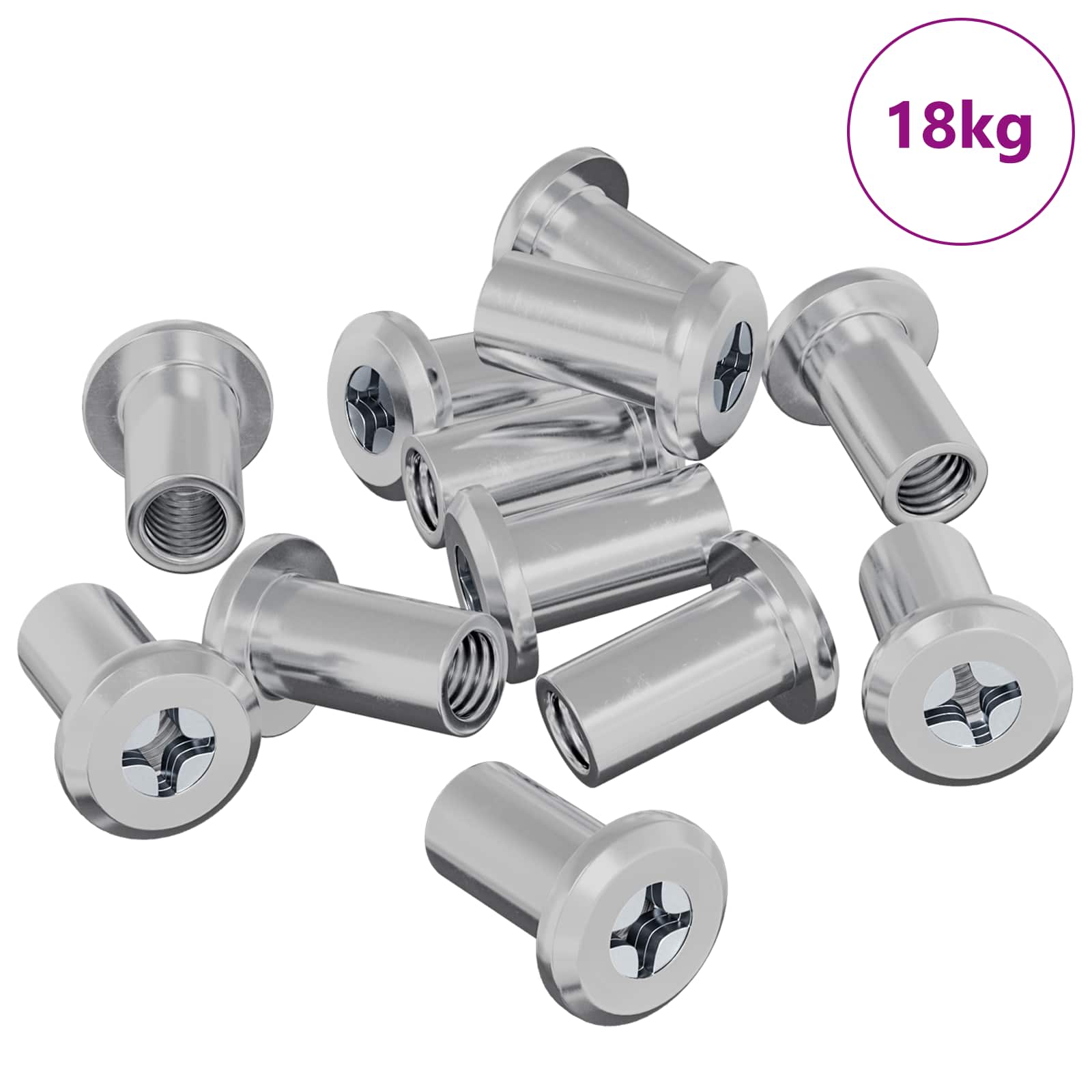 Sicherungsmutter 2 pcs Silber M6 x 15 mm Stahl