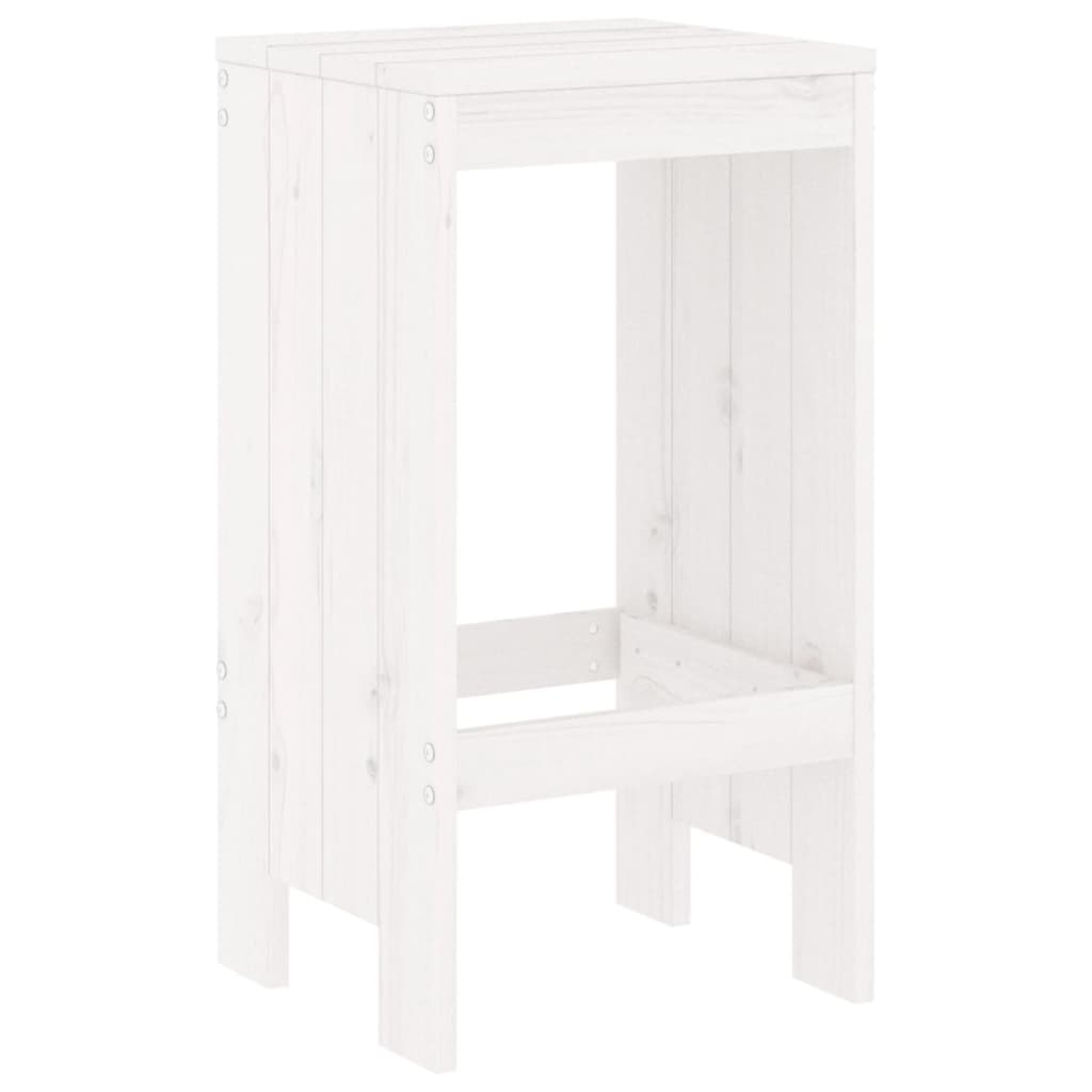 Gartenhocker 2 Stk. Weiß 40x36x45 cm Massivholz Kiefer