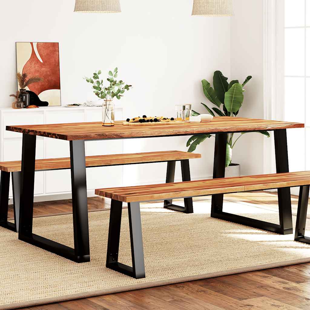 Esstisch Baumkante 140x80x75 cm Massivholz Akazie