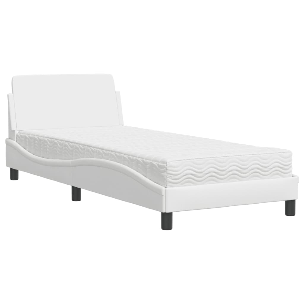 Bett mit Matratze "Dover" Schwarz 80x200 cm Kunstleder