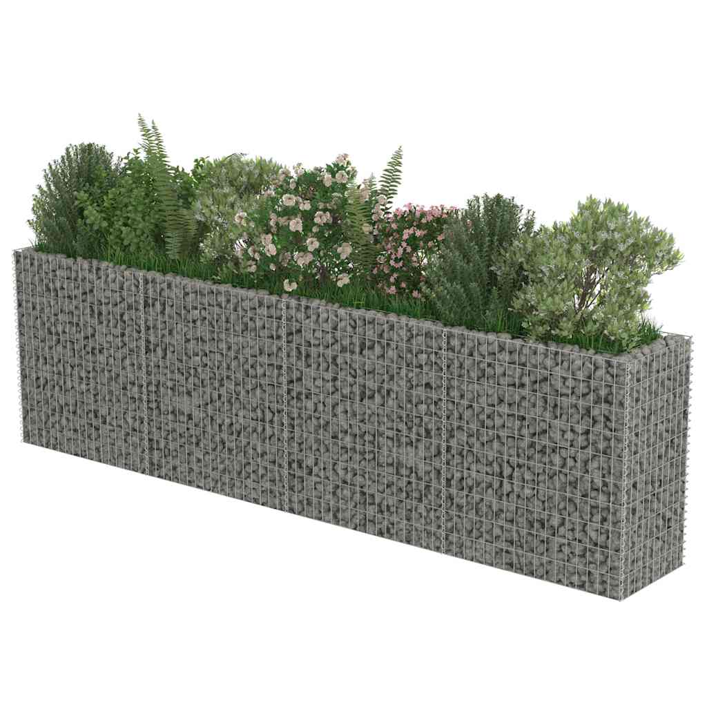 Gabionen-Hochbeet Verzinkter Stahl 450×90×100 cm