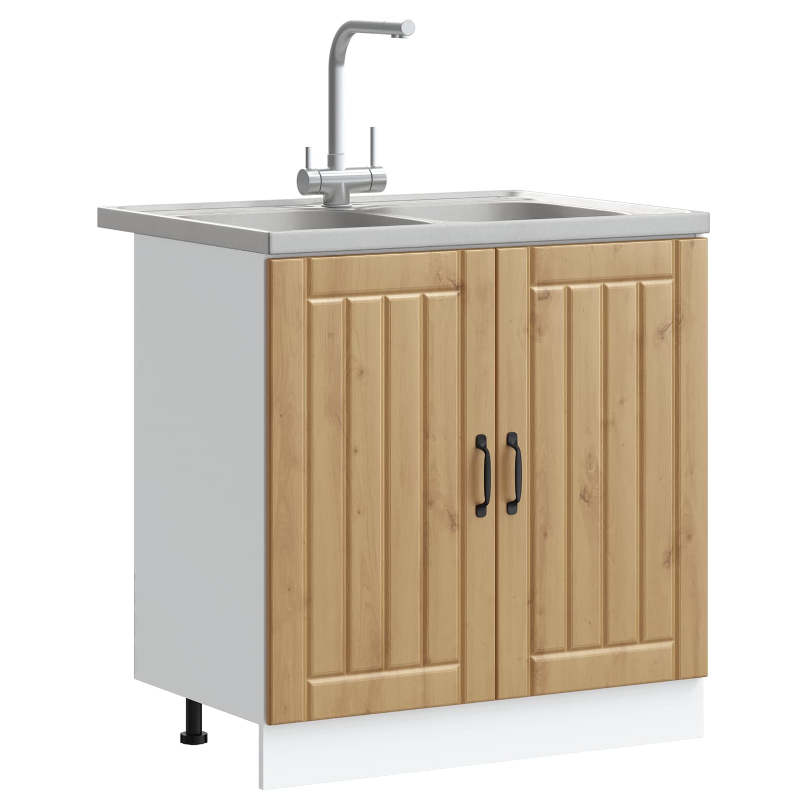 Waschbecken-Unterschrank mit Tür Lucca 2 pcs Weiß Holzwerkstoff