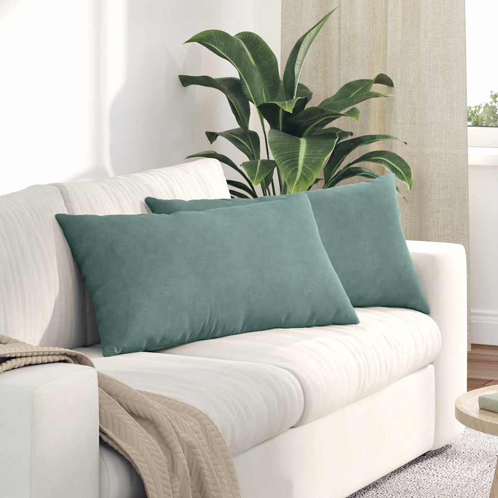 Sofakissen 2 Stück Blau 50 x 30 cm Cordstoff