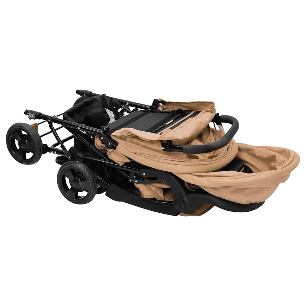 Tandem-Zwillingskinderwagen Dunkelgrau Stahl