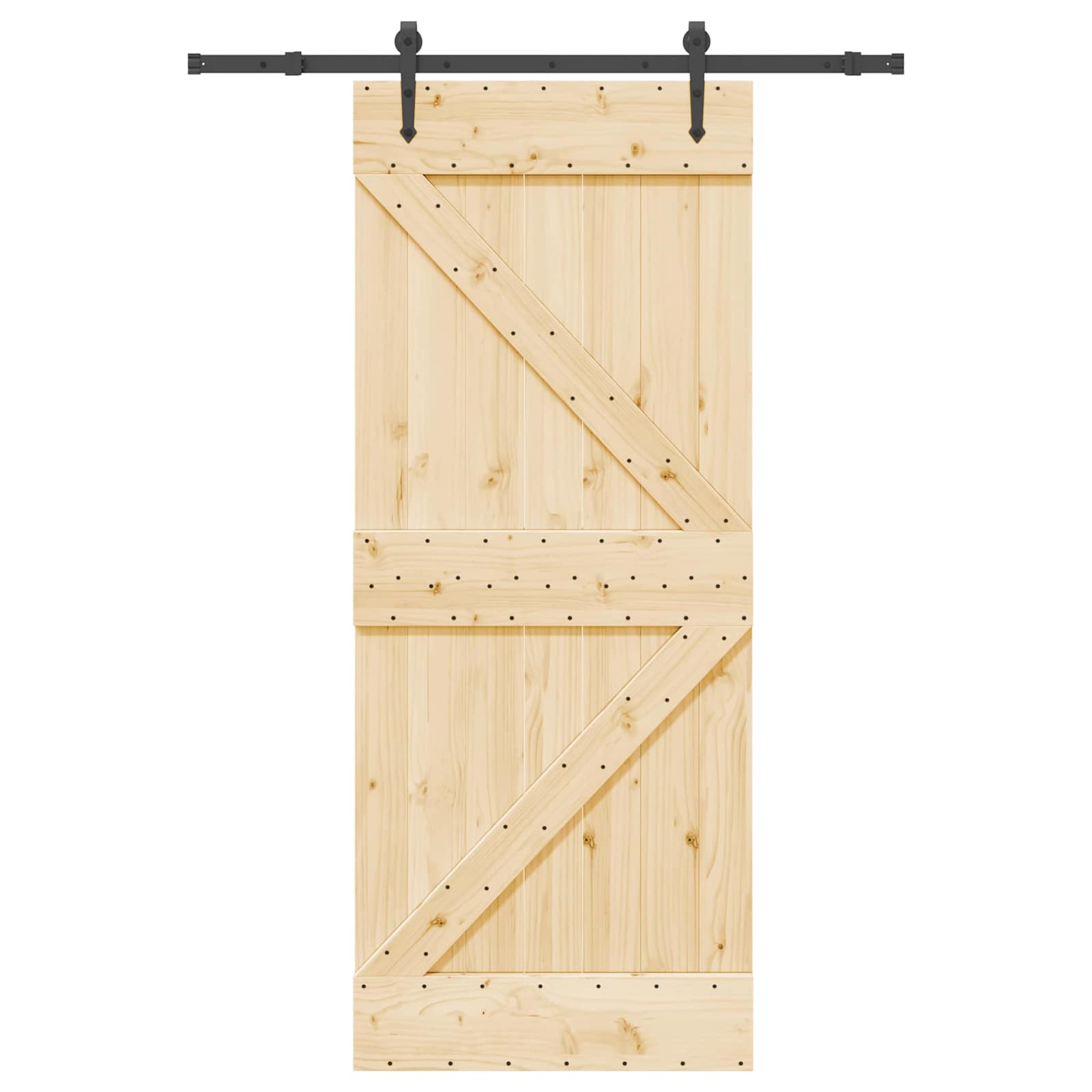 Schiebetür NARVIK Natürlich und Schwarz 70 x 210 cm (152,5 cm)
