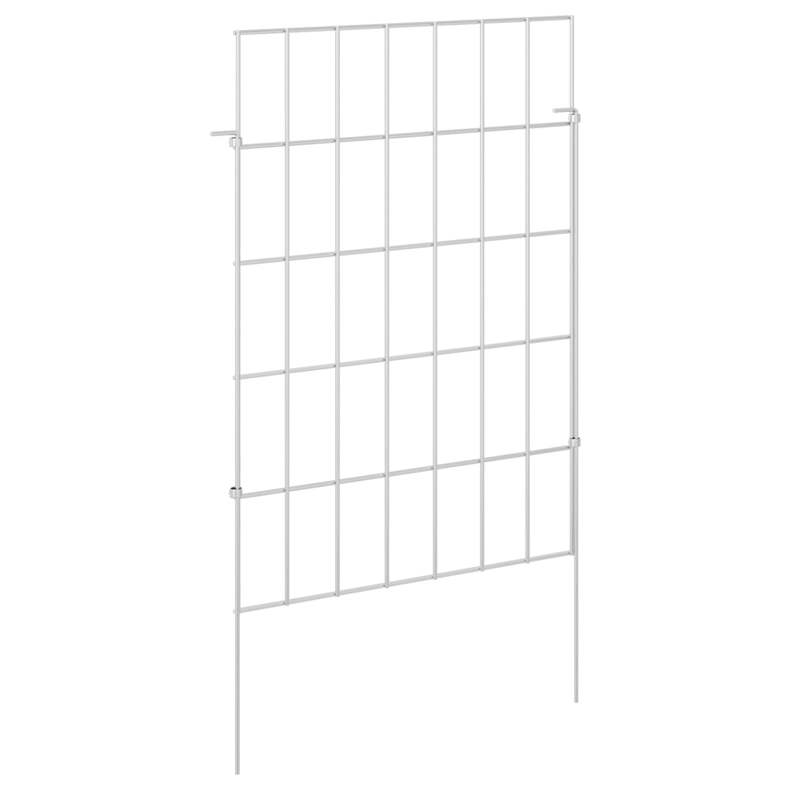 Gartenzaun mit Pfählen 12 pcs 35 x 30 cm Mesh Verzinkter Stahl