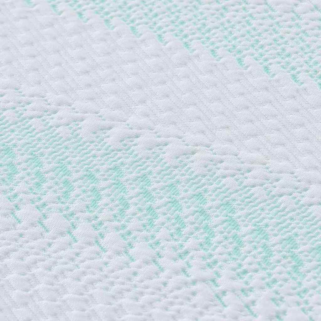 Matratzenauflage Weiß und Grün 80 x 200 cm Jacquard Stoff