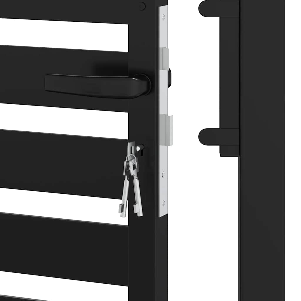 Gartentor Abschließbar Schwarz 100x100 cm Aluminium