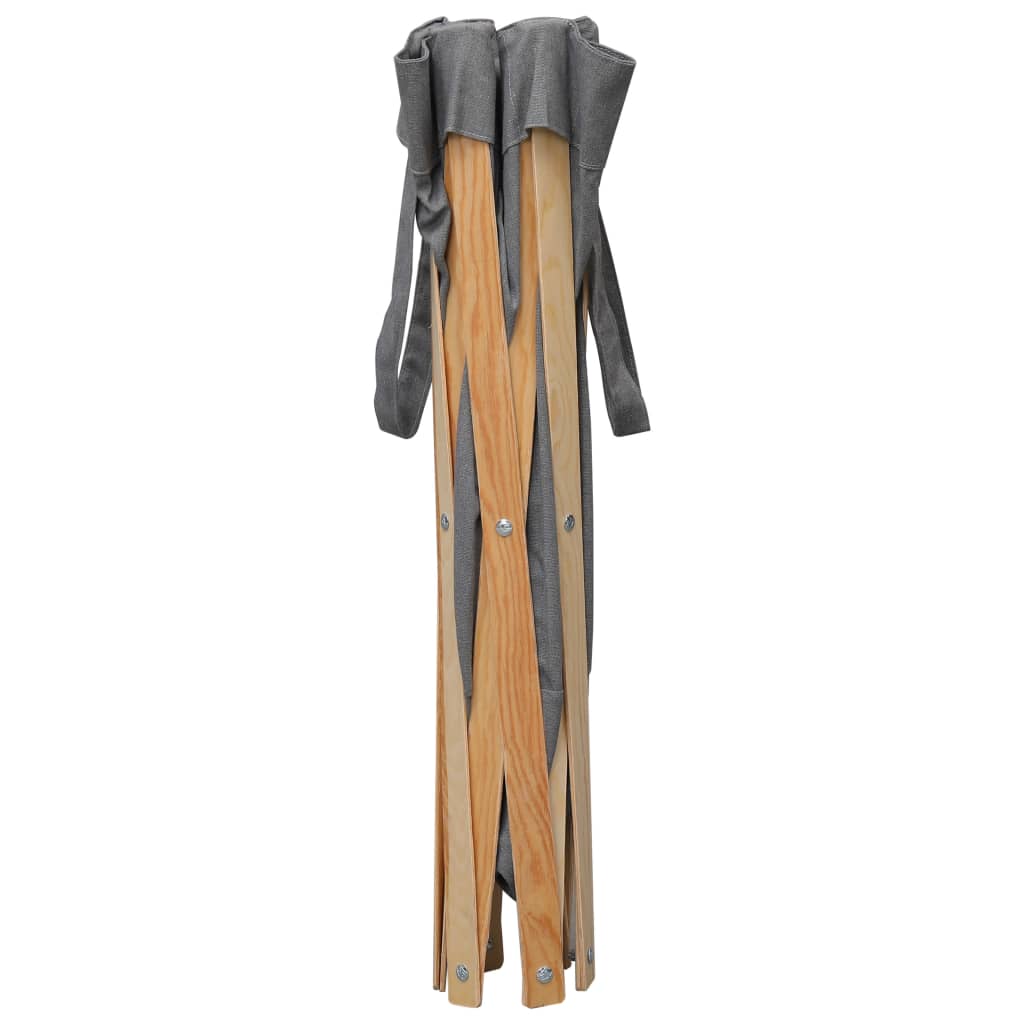 Faltbarer Wäschekorb Cremeweiß Holz und Stoff