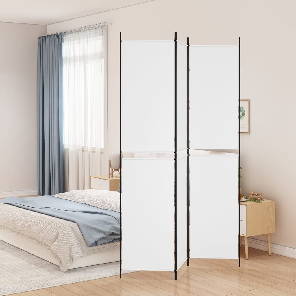 3-teiliger Raumteiler Beige 150 x 180 cm Stoff