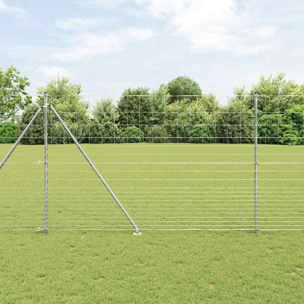 Ground Fix Geschweißter Drahtzaun 25 x 0,8 m Silber Netz