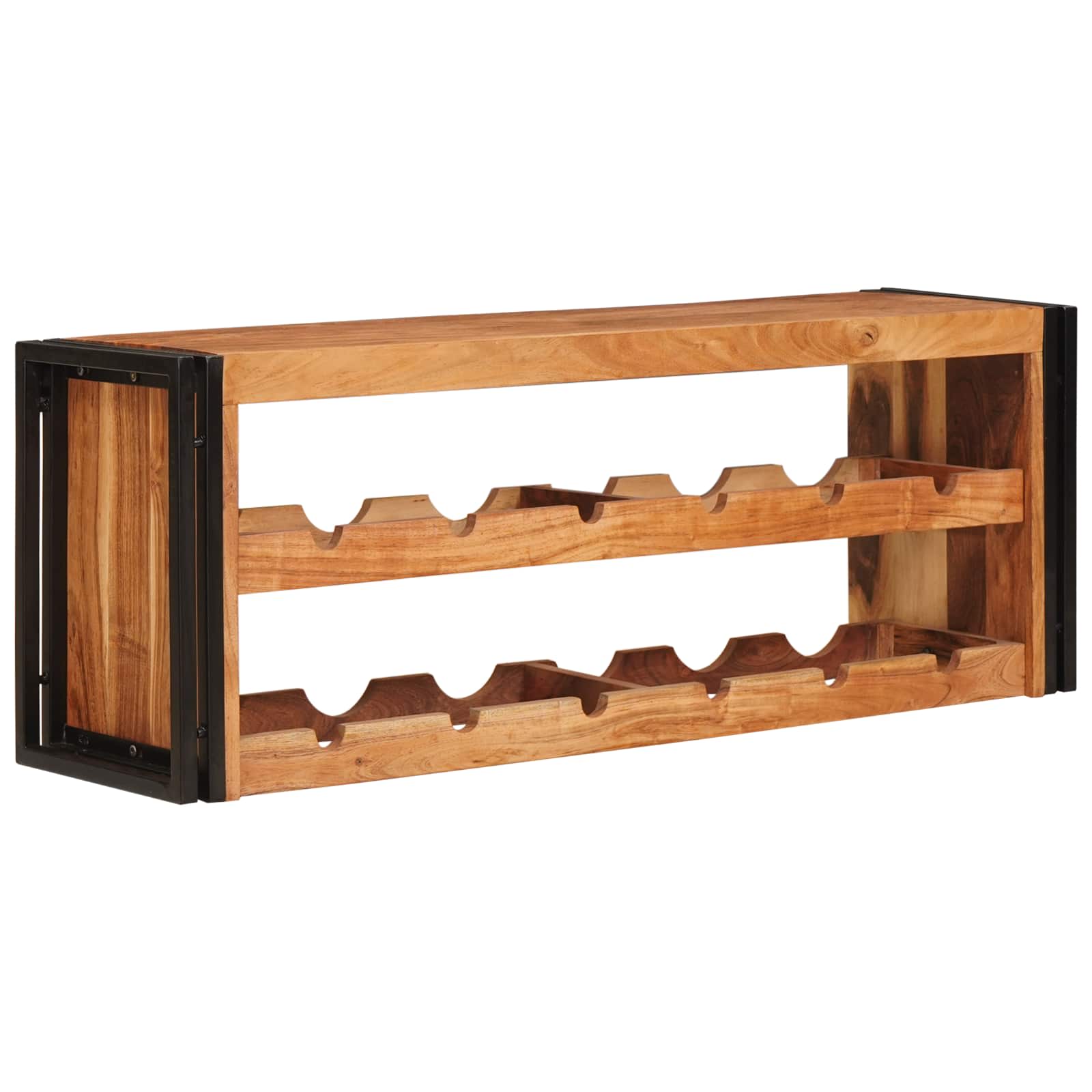 Weinregal Braun 60 x 45 x 33 cm Massives grobes Mangoholz
