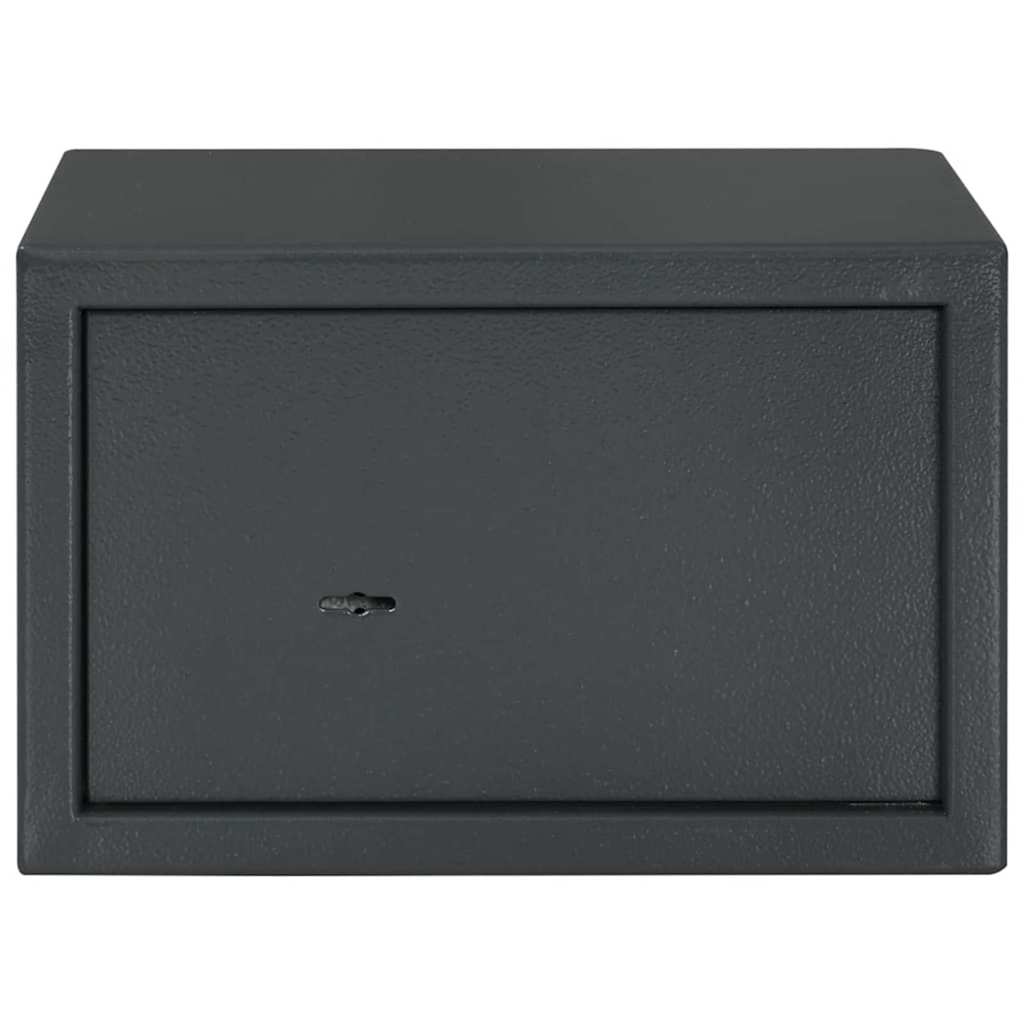 Safe Box mit Schloss Dunkelgrau 23 x 17 x 17 cm Stahl