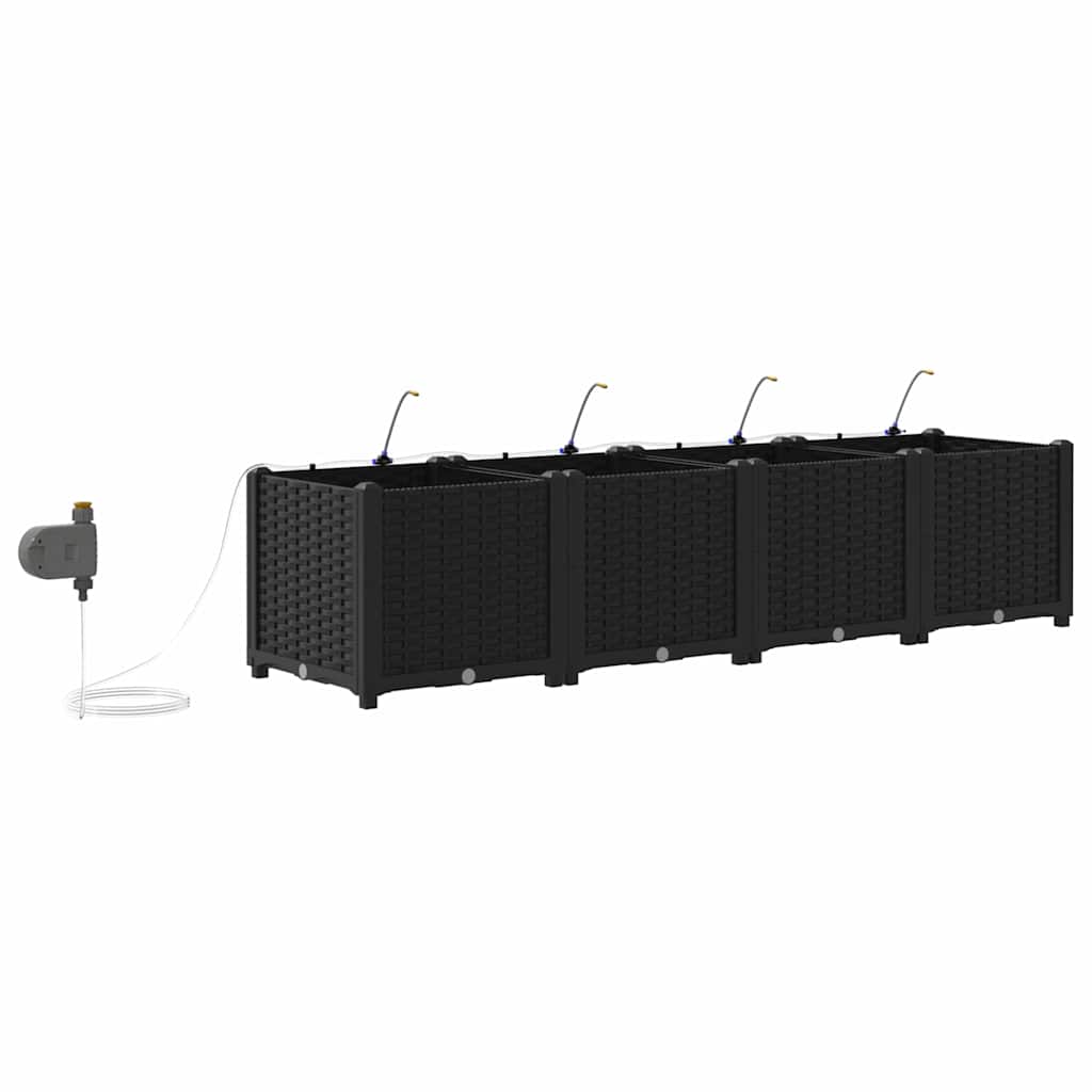 Garten-Pflanzgefäß 4 Stk. Braun 160 x 40 x 22 cm PP