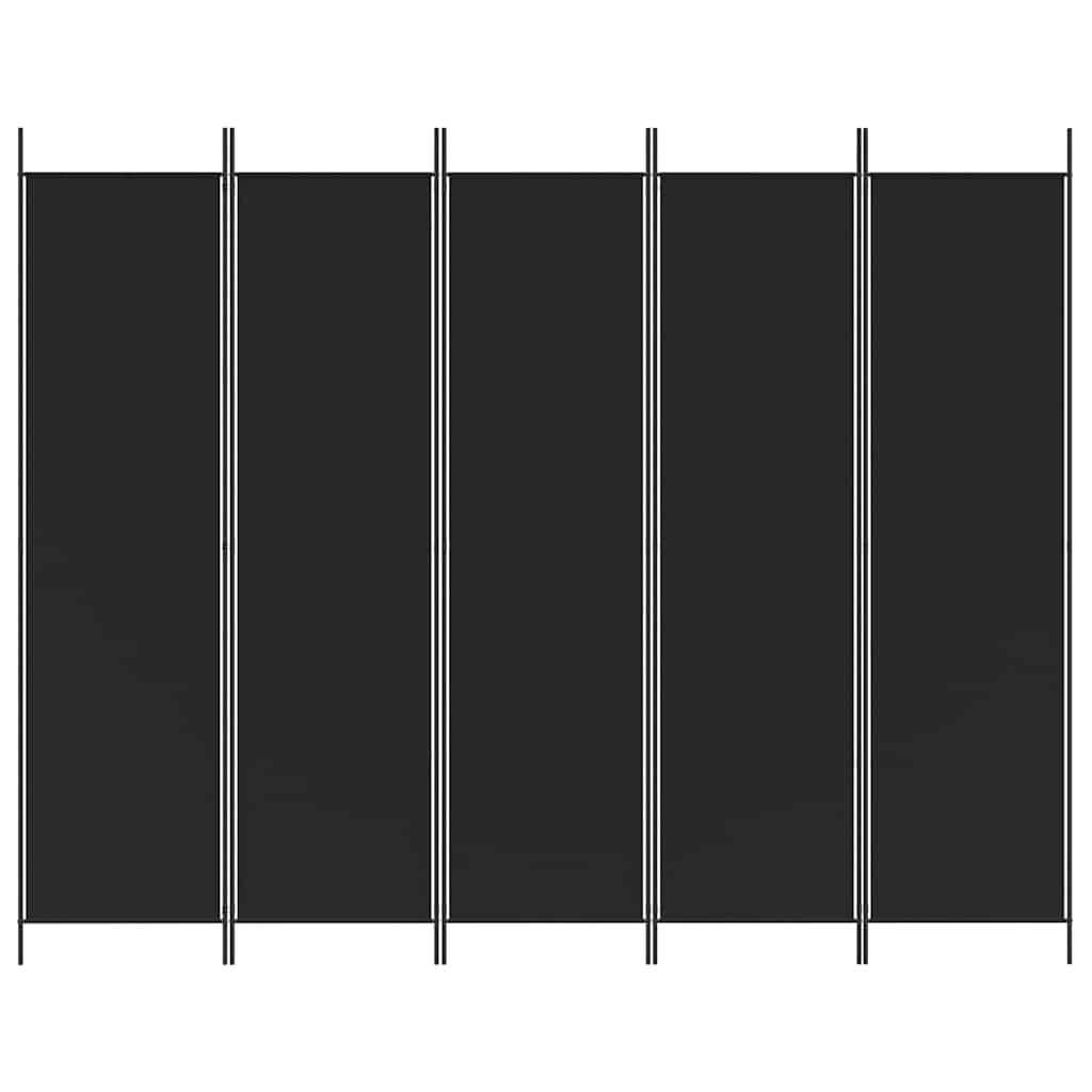 3-tlg. Paravent Schwarz 150x200 cm Stoff