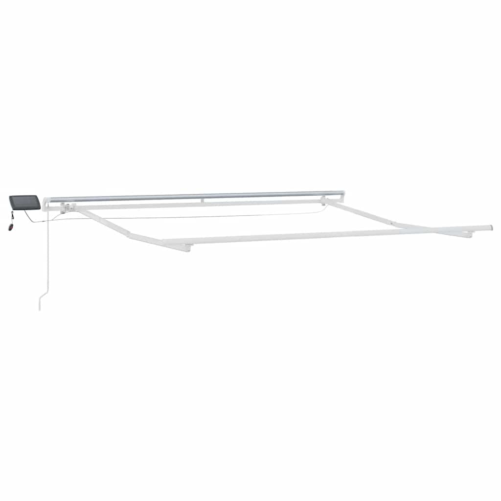 Markise Manuell Einziehbar mit LED 300x250 cm Blau und Weiß