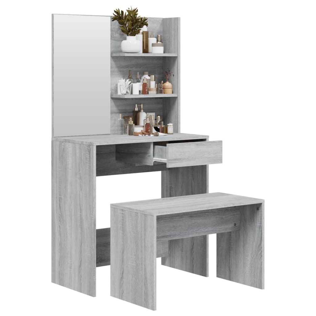 Schminktisch-Set Weiß 74,5x40x141 cm