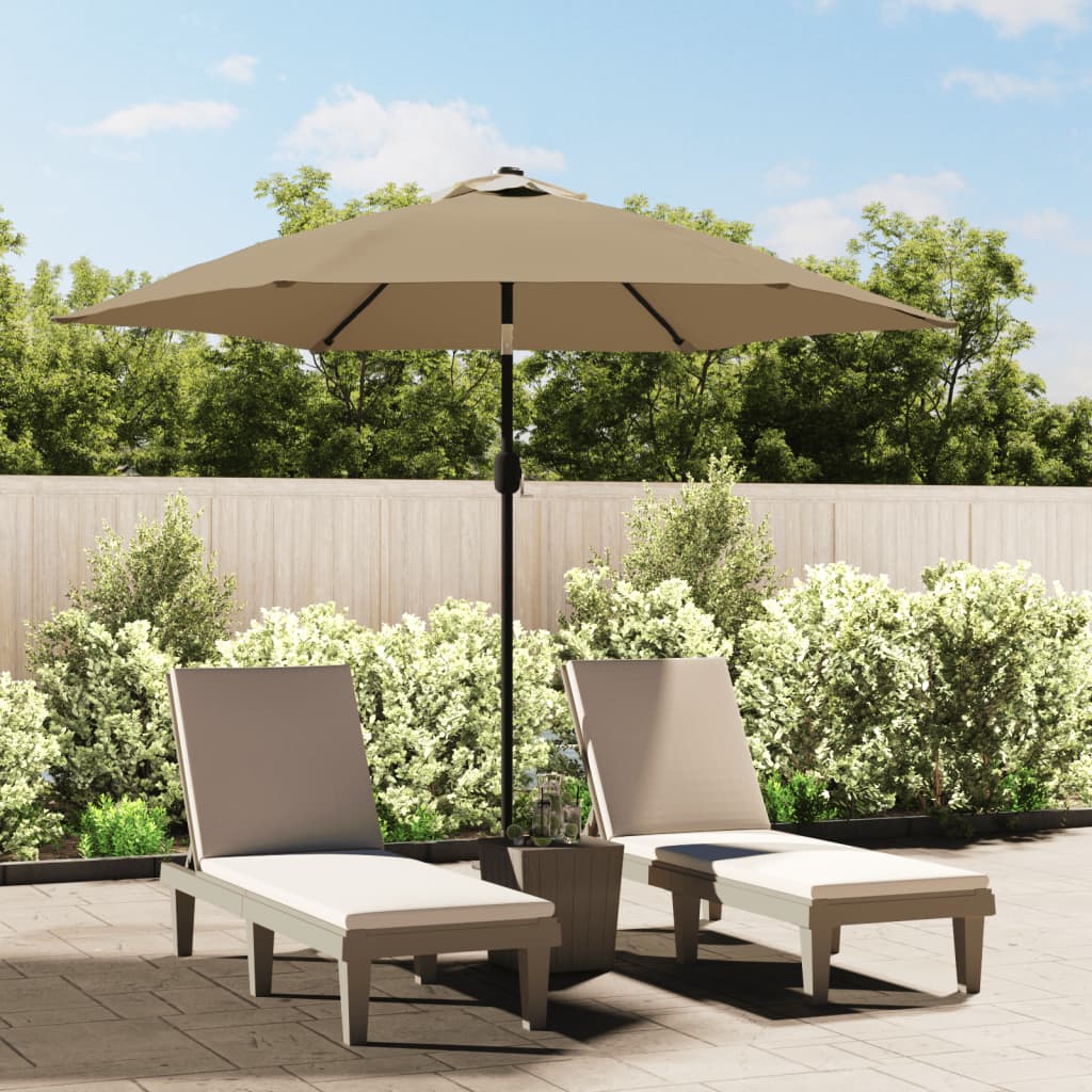Sonnenschirm mit LED-Beleuchtung Stahl-Mast 300 cm Bordeauxrot