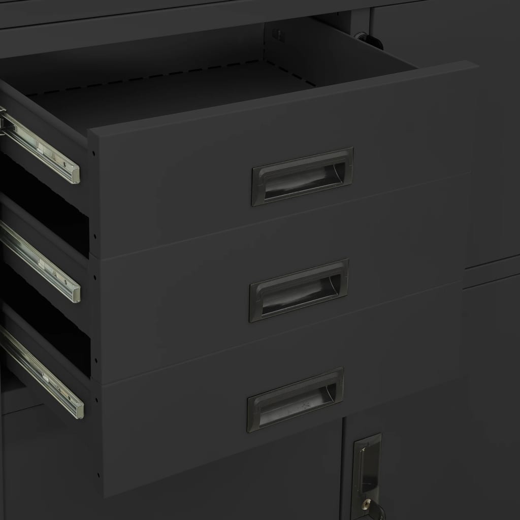Büroschrank Weiß 90x40x180 cm Stahl