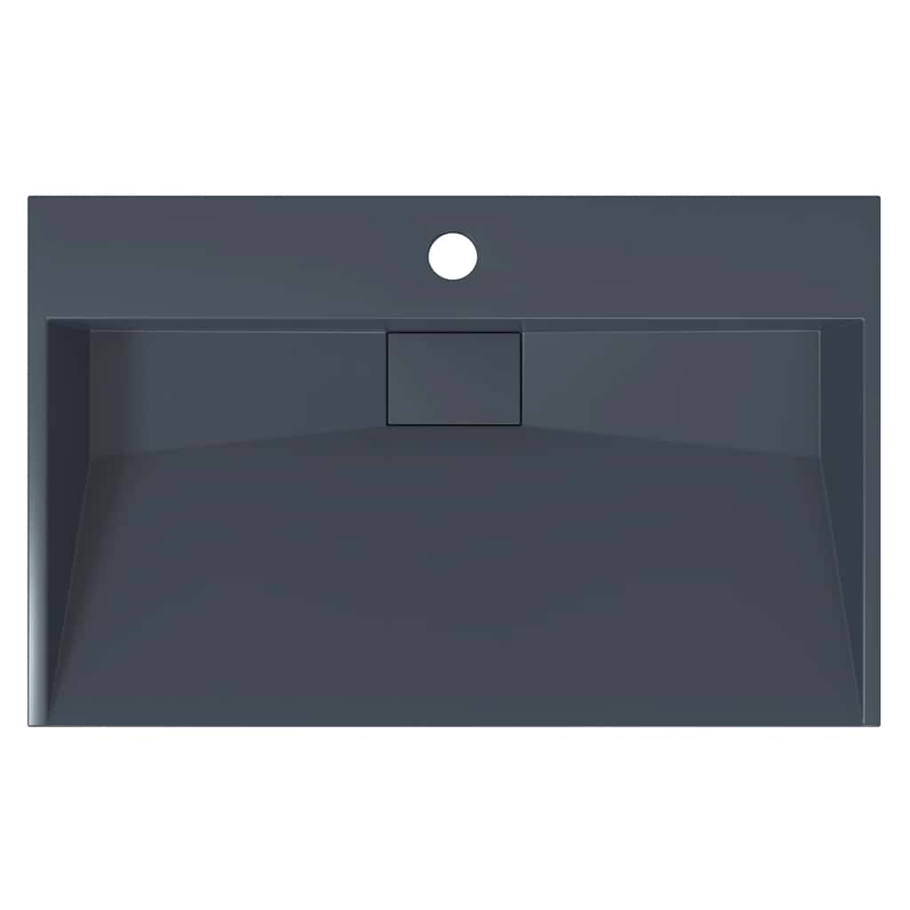 Waschbecken 60x38x11 cm Mineralguss/Marmorguss Mattschwarz
