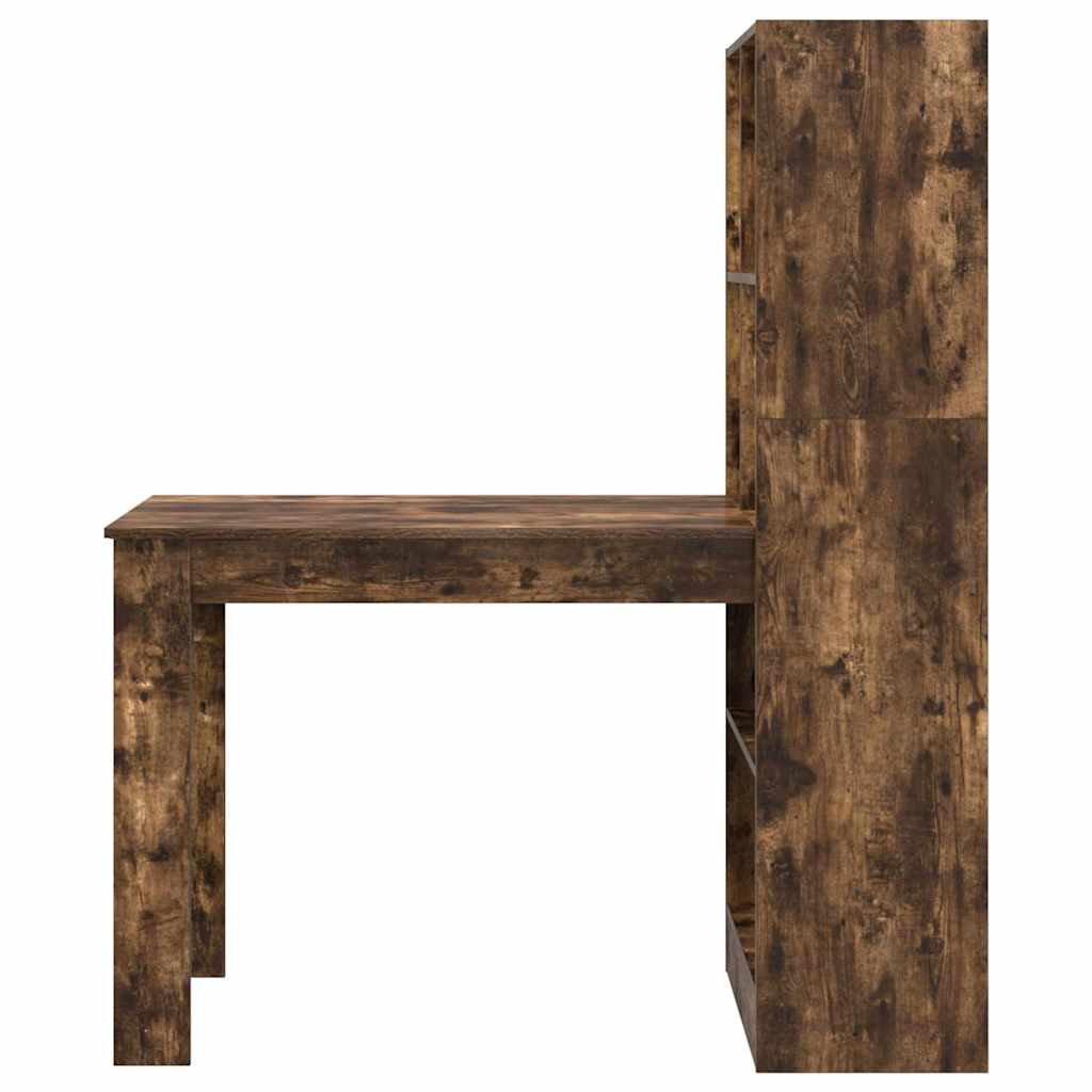 Schreibtisch mit Regal Schwarz Eichen-Optik 122 x 67 x 145 cm