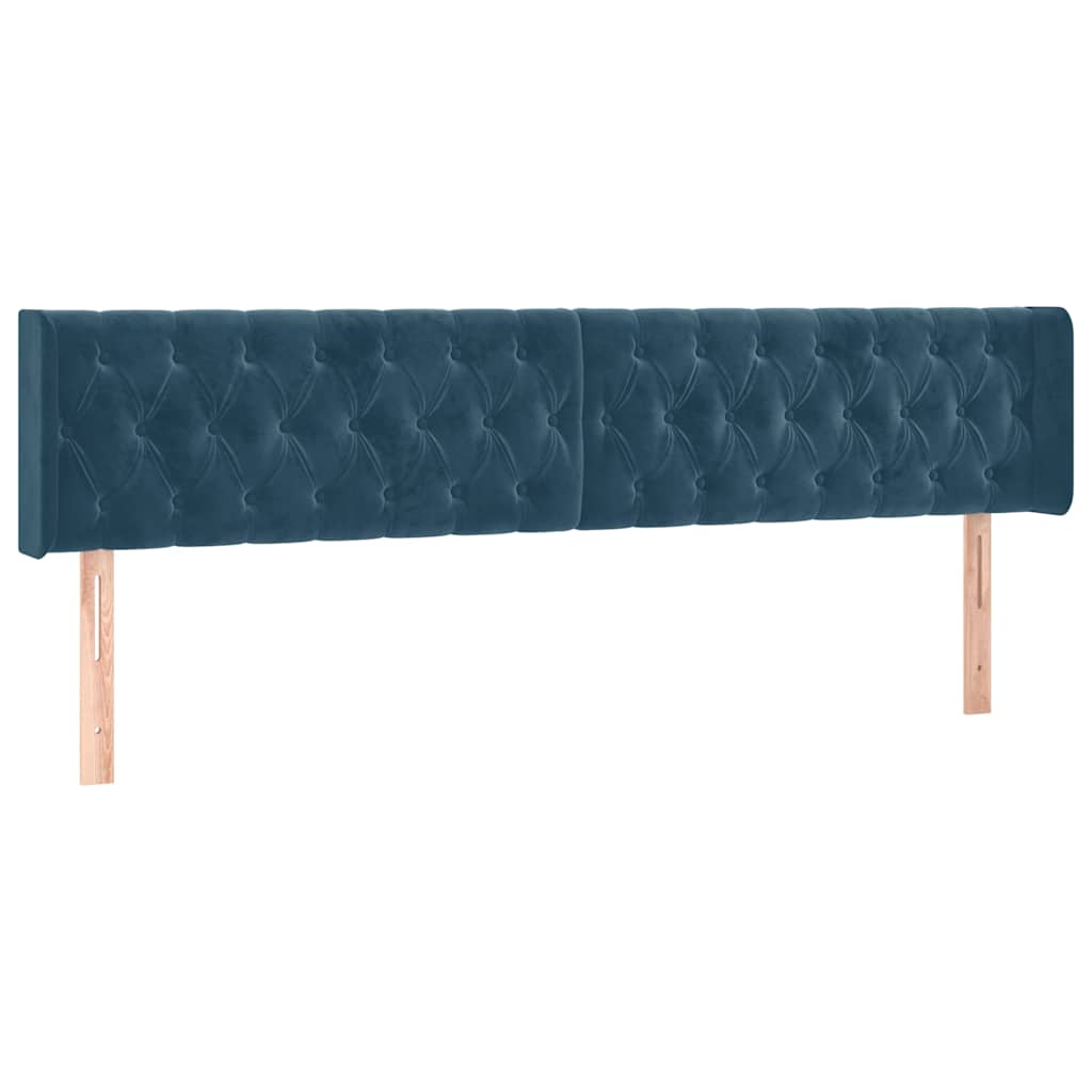 Kopfteil mit Ohren Dunkelblau 93x16x78/88 cm Samt