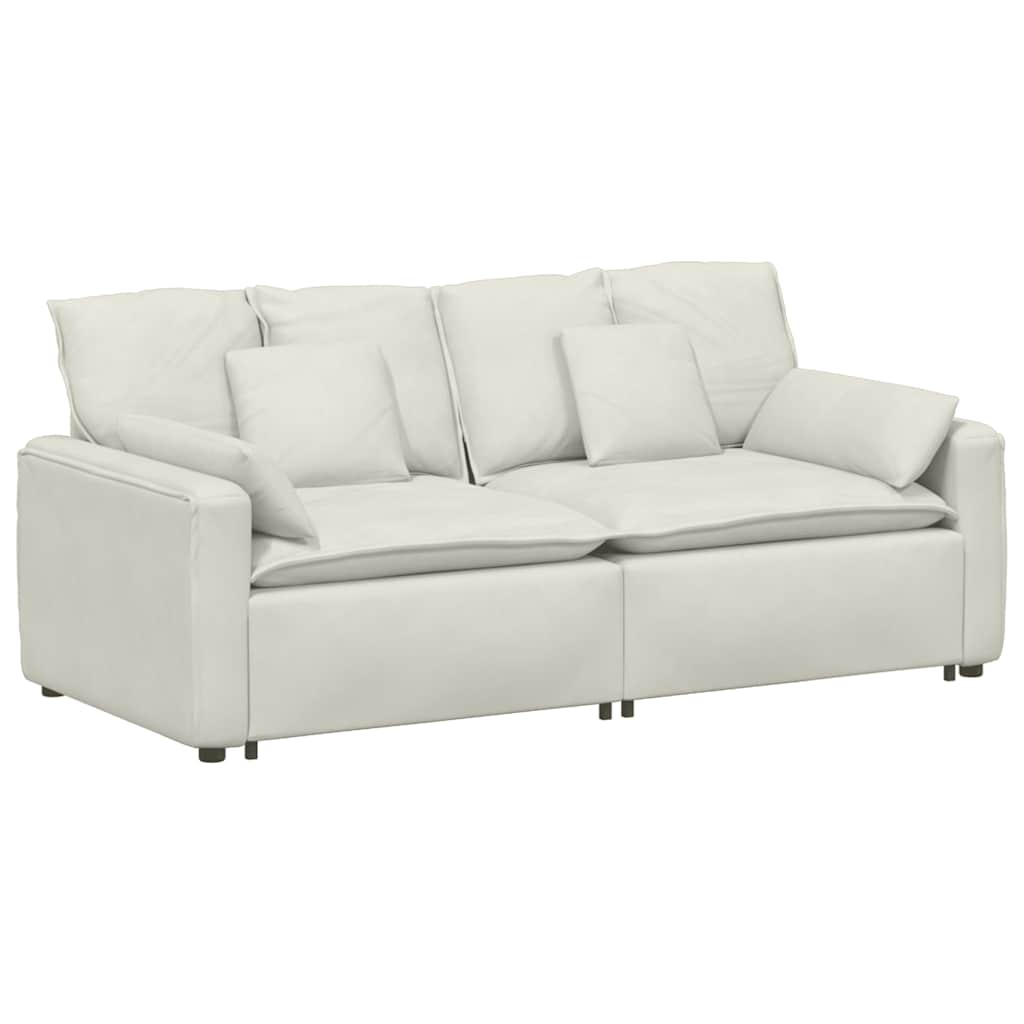Modulares Sofa mit Kissen Blau