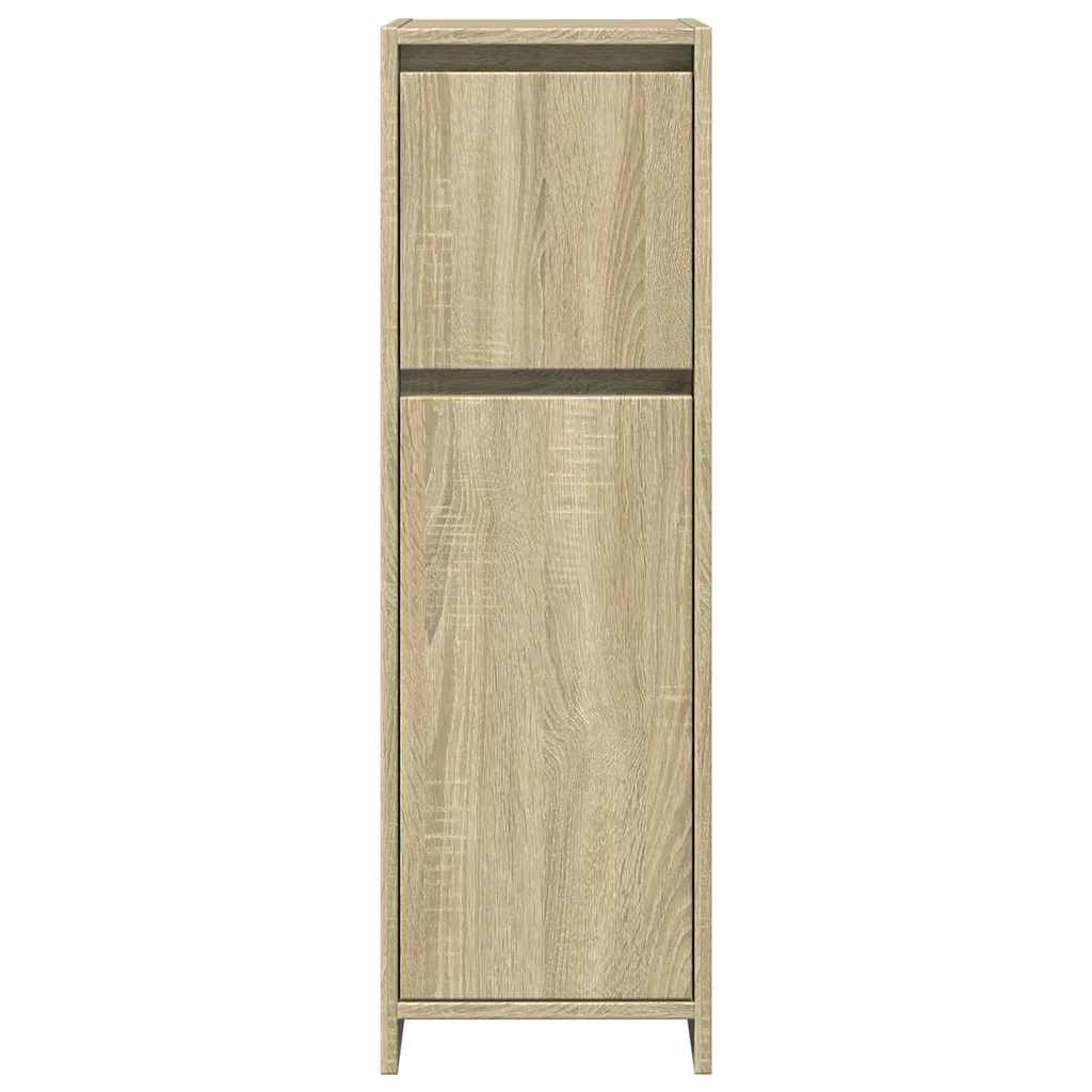Badezimmerschrank Weiß 30x30x95 cm Holzwerkstoff