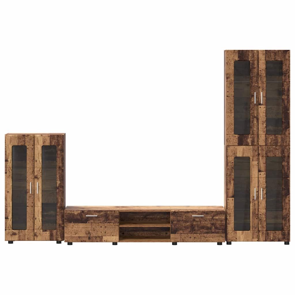 Highboard mit Regal FLORIN Weiß 60 x 35 x 182 cm Holzwerkstoff