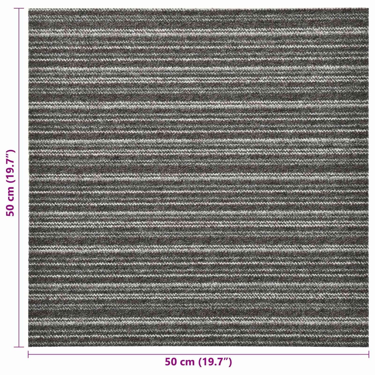 Teppich 20 pcs Gestreiftes Anthrazit 50 x 50 cm