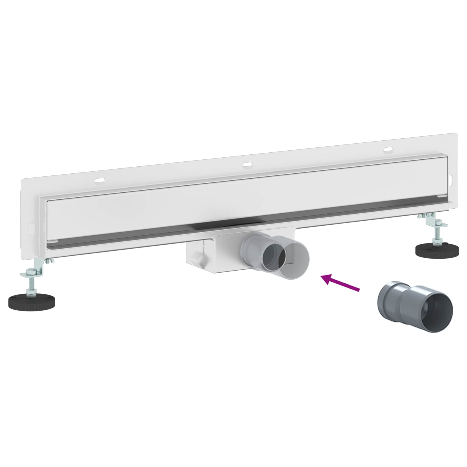 Wandmontierter Duschablauf Silber 50 cm Edelstahl 304
