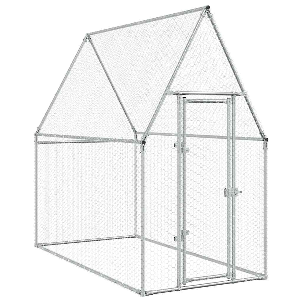 Hühnerkäfig Silbern 100x100x190 cm Verzinkter Stahl