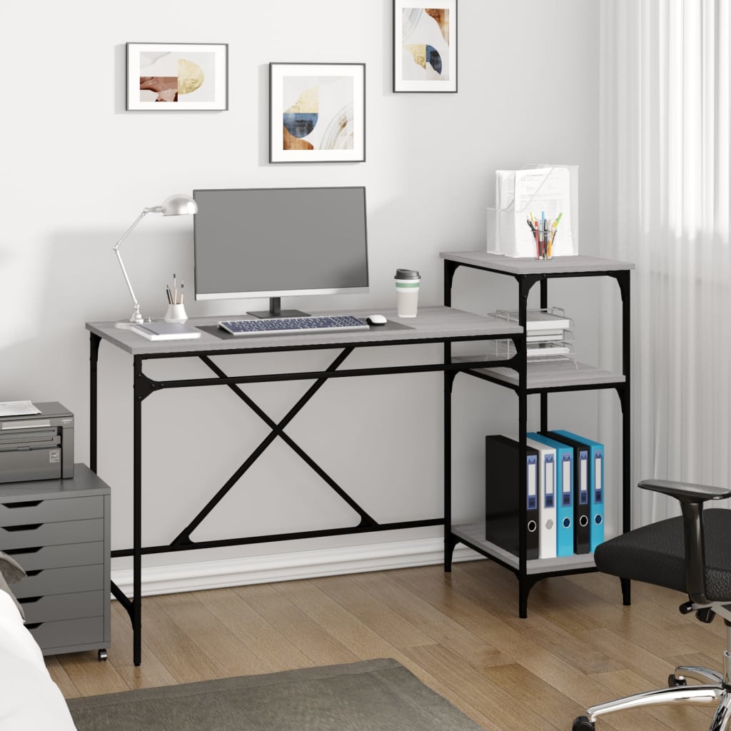 Schreibtisch mit Regal Sonoma-Eiche 135x50x90 cm Holzwerkstoff