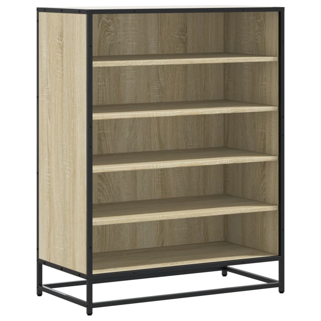 Schuhschrank Schwarz 75x38x97,5 cm Holzwerkstoff Metall