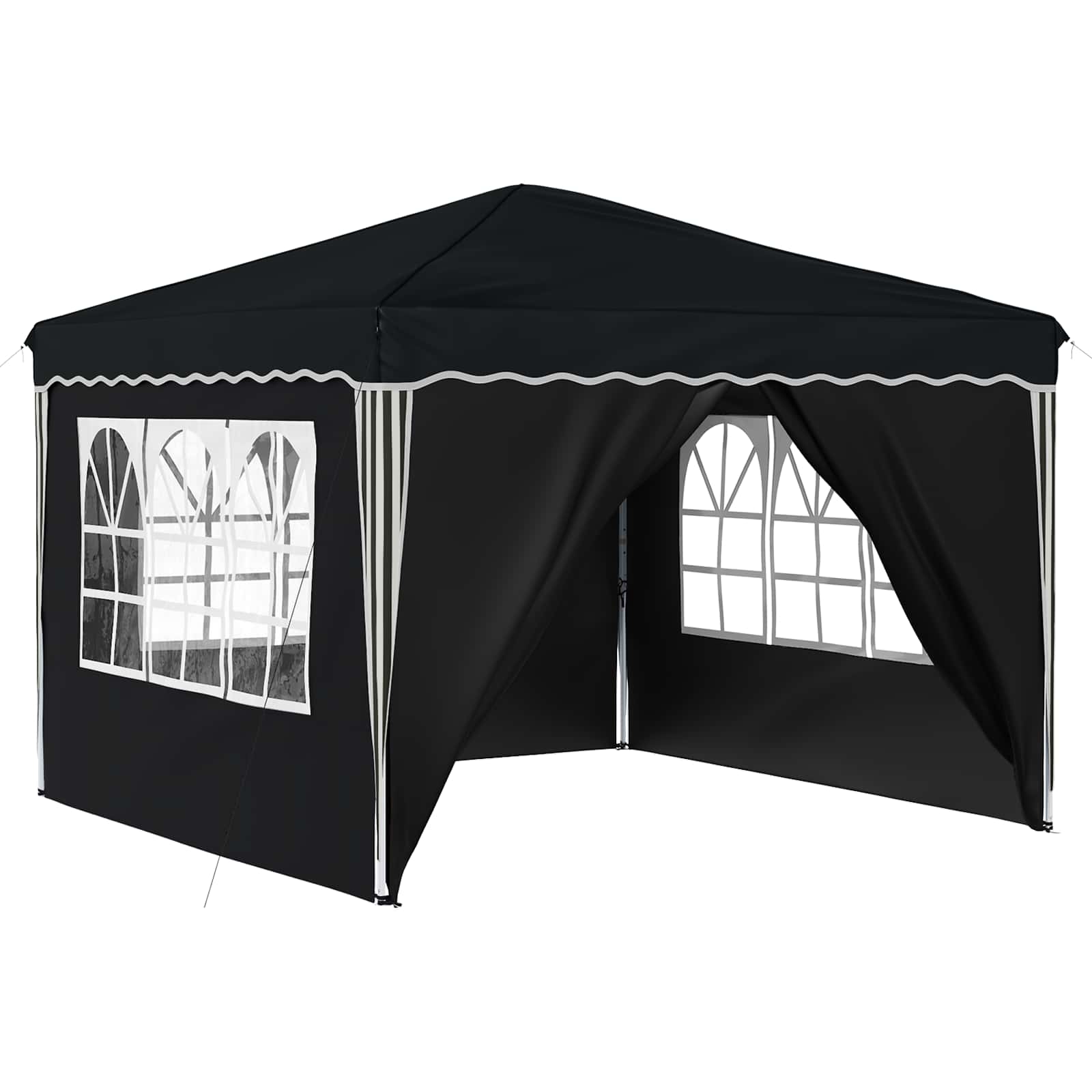 Pop-up Partyzelt 288 x 288 x 245 cm Creme Oxford-Stoff