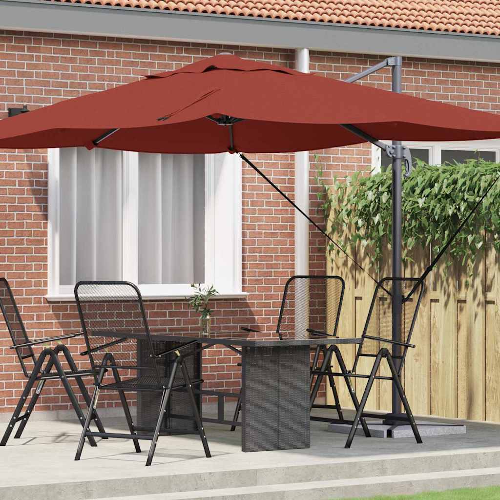 Sonnenschirm Sand 351 x 250 x 260 cm Polyester und Aluminium
