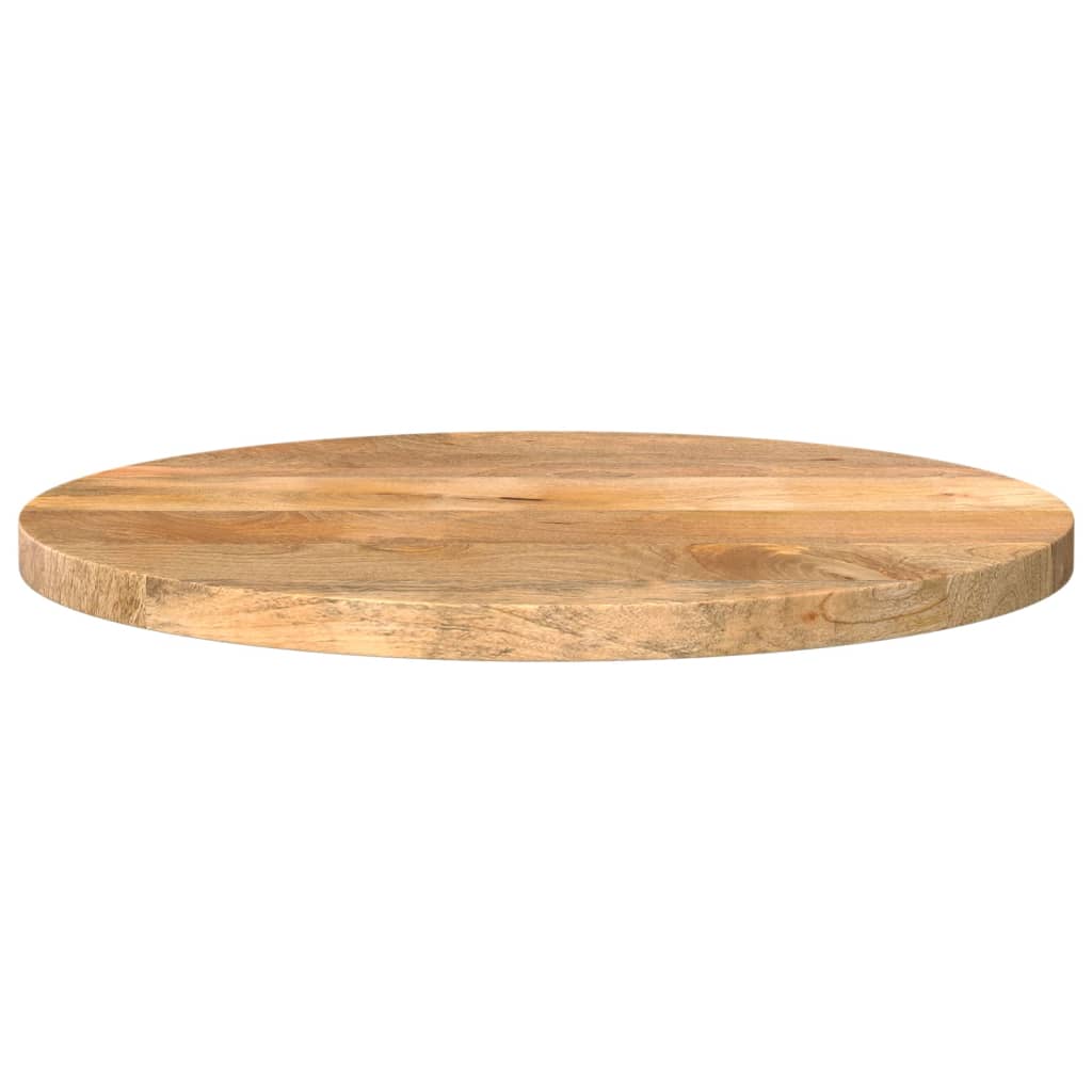 Tischplatte Ø 40x2,5 cm Rund Raues Massives Mangoholz
